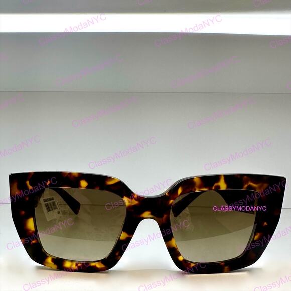 New MIU MIU Sunglasses Brown Square 2026 Gold Metal Logo Women Authentic w/ Case main image 4